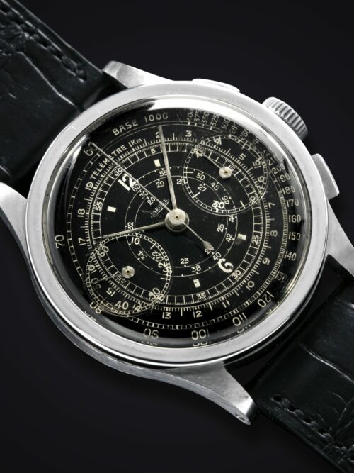 Jaeger chronograph black dial